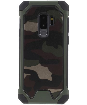 Samsung Galaxy S9 Plus Hybride Camouflage Hoesje Groen Hoesjes