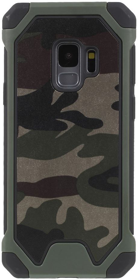 Samsung Galaxy S9 Hybride Camouflage Hoesje Groen afbeelding 1