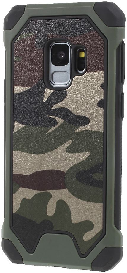 Samsung Galaxy S9 Hybride Camouflage Hoesje Groen afbeelding 2