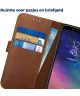 Rosso Deluxe Samsung Galaxy A6 Hoesje Echt Leer Book Case Bruin
