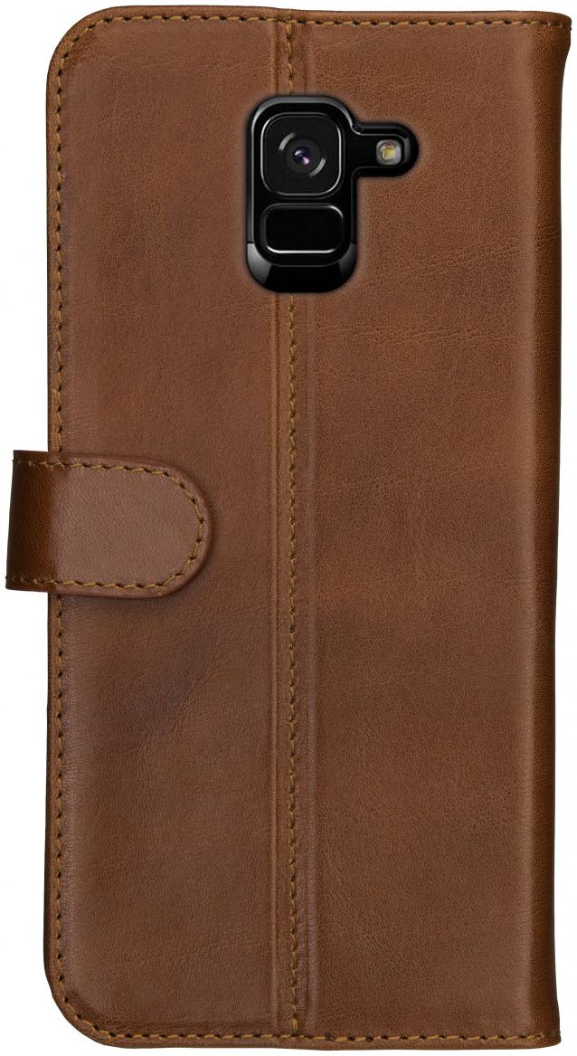 Rosso Deluxe Samsung Galaxy A6 Hoesje Echt Leer Book Case Bruin afbeelding 5