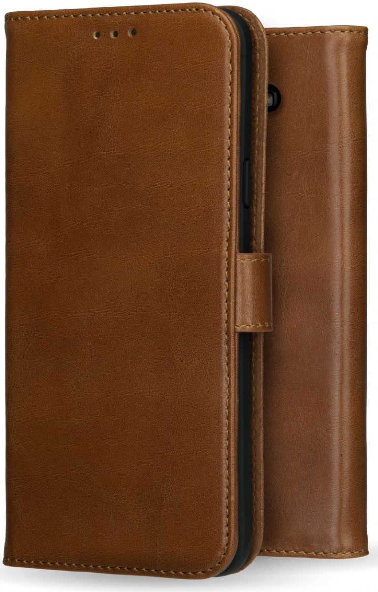 Rosso Deluxe Samsung Galaxy A6 Hoesje Echt Leer Book Case Bruin afbeelding 8