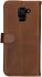 Rosso Deluxe Samsung Galaxy A6 Hoesje Echt Leer Book Case Bruin afbeelding 5