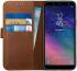 Rosso Deluxe Samsung Galaxy A6 Hoesje Echt Leer Book Case Bruin afbeelding 1