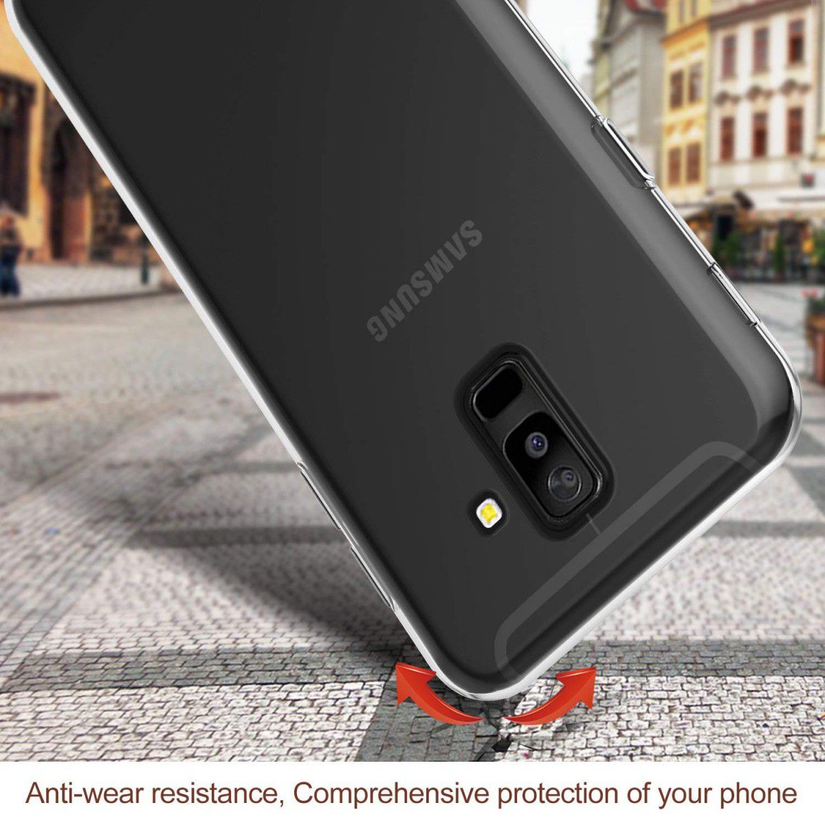 Samsung Galaxy A6 Plus Hard Case Transparant afbeelding 3