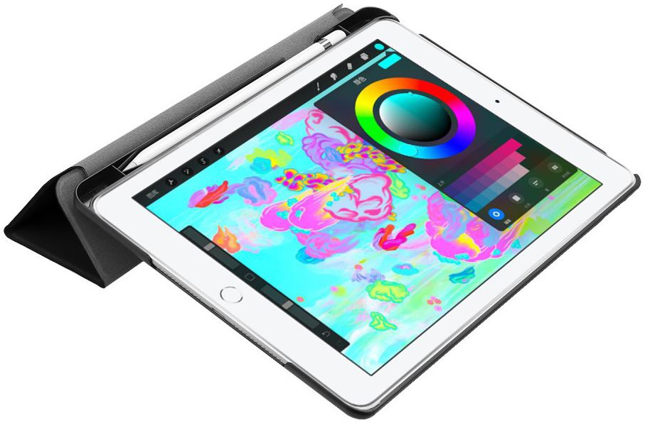Apple iPad 2017 / 2018 / Air / Air 2 Tri-Fold Hoes Zwart afbeelding 6