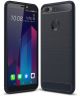HTC Desire 12 Plus Geborsteld TPU Hoesje Blauw