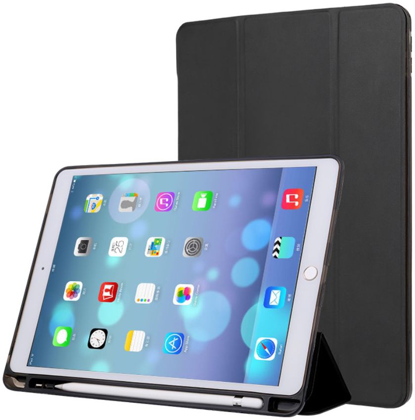 iPad Air 2019 / iPad Pro 10.5 (2017) Tri-Fold Hoes Zwart afbeelding 1