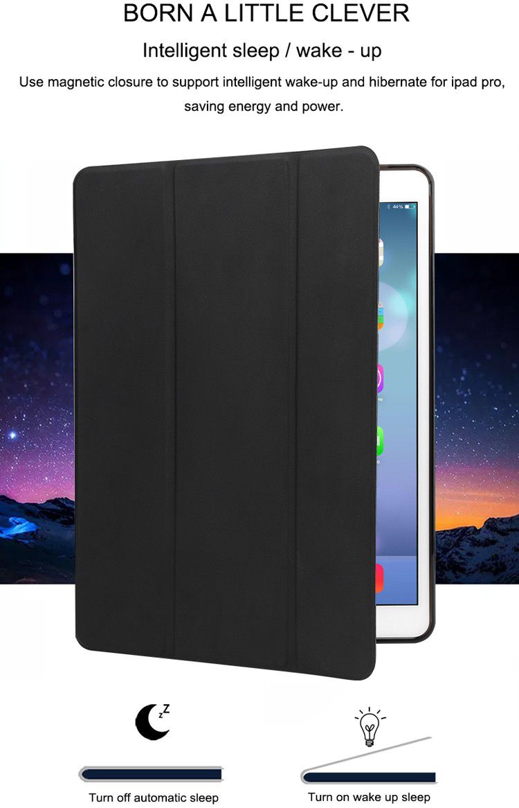 iPad Air 2019 / iPad Pro 10.5 (2017) Tri-Fold Hoes Zwart afbeelding 2