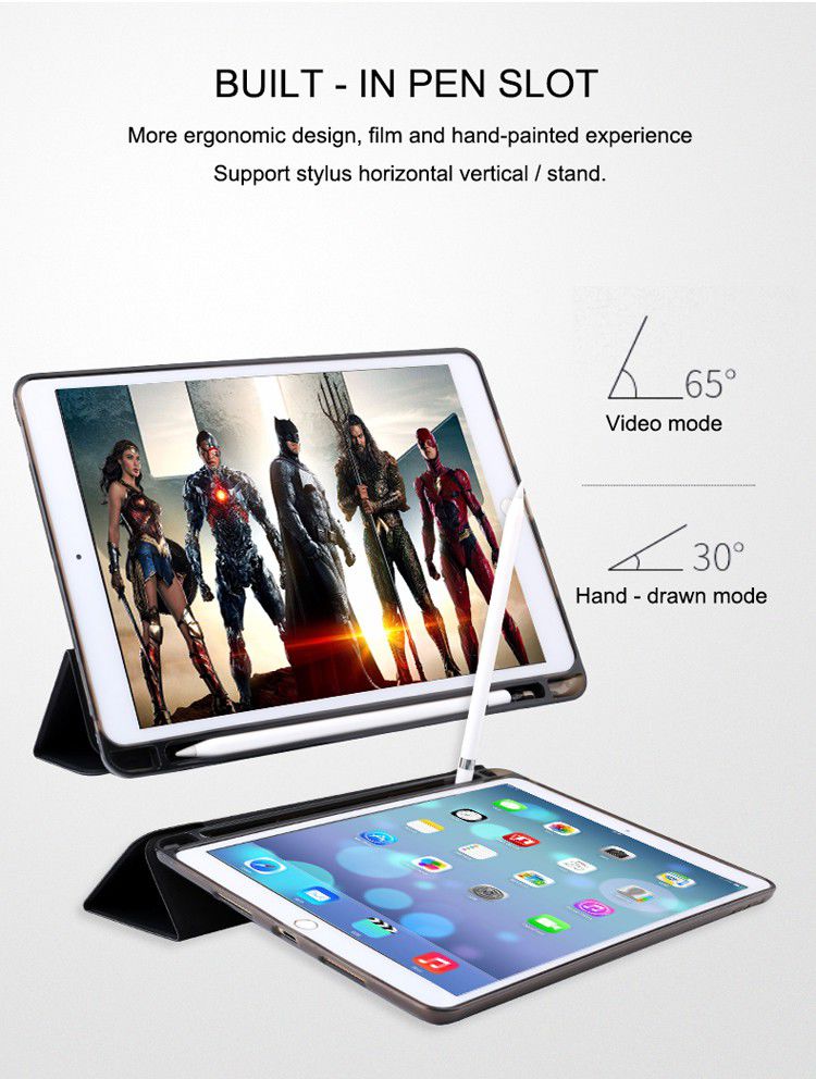 iPad Air 2019 / iPad Pro 10.5 (2017) Tri-Fold Hoes Zwart afbeelding 4