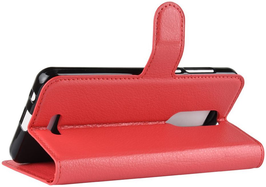 Wiko View Lite Lederen Portemonnee Stand Hoesje Rood afbeelding 2