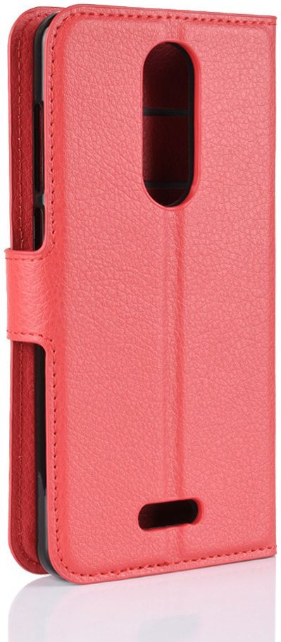 Wiko View Lite Lederen Portemonnee Stand Hoesje Rood afbeelding 6