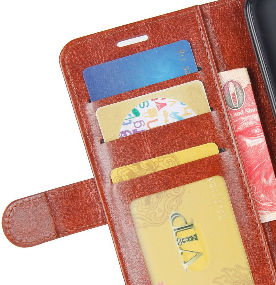 Nokia 7 Plus Lederen Portemonnee Stand Hoesje Bruin afbeelding 3