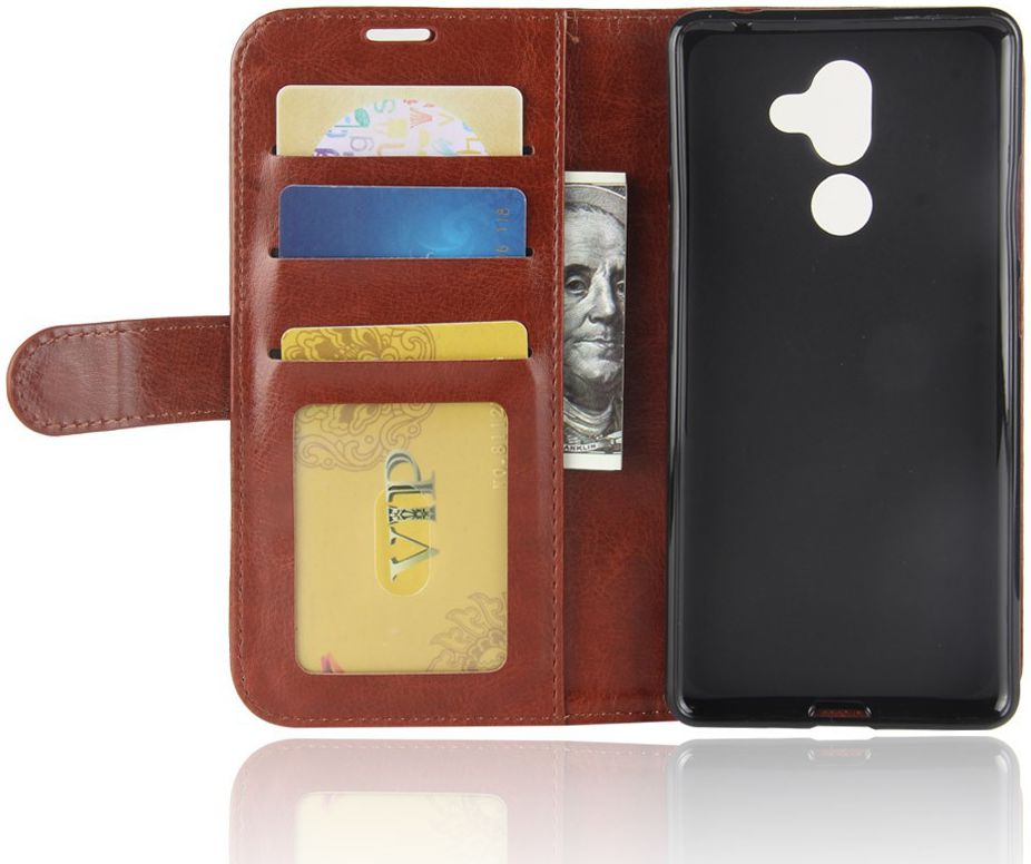 Nokia 7 Plus Lederen Portemonnee Stand Hoesje Bruin afbeelding 4