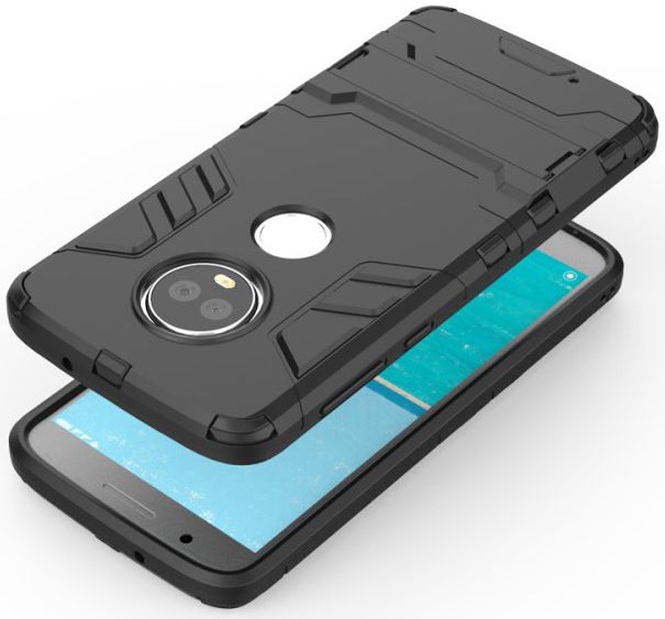 Motorola Moto G6 Plus Hybride Hoesje met Kickstand Zwart afbeelding 3