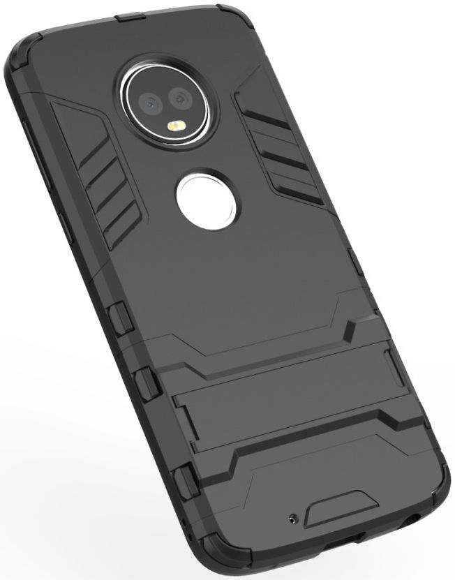 Motorola Moto G6 Plus Hybride Hoesje met Kickstand Zwart afbeelding 5