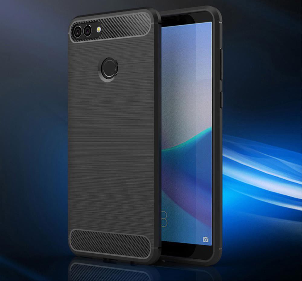 Huawei Y9 (2018) Geborsteld TPU Hoesje Zwart afbeelding 6