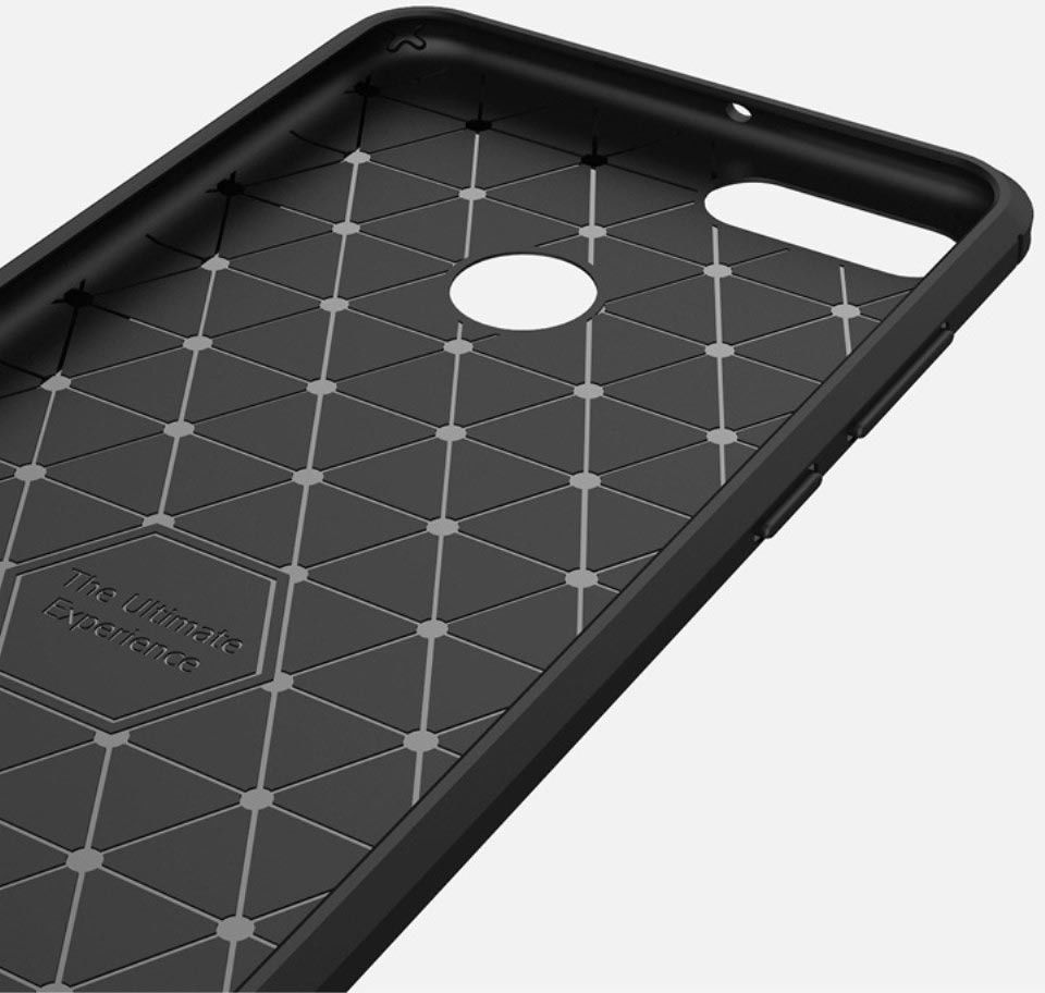 Huawei Y9 (2018) Geborsteld TPU Hoesje Zwart afbeelding 9