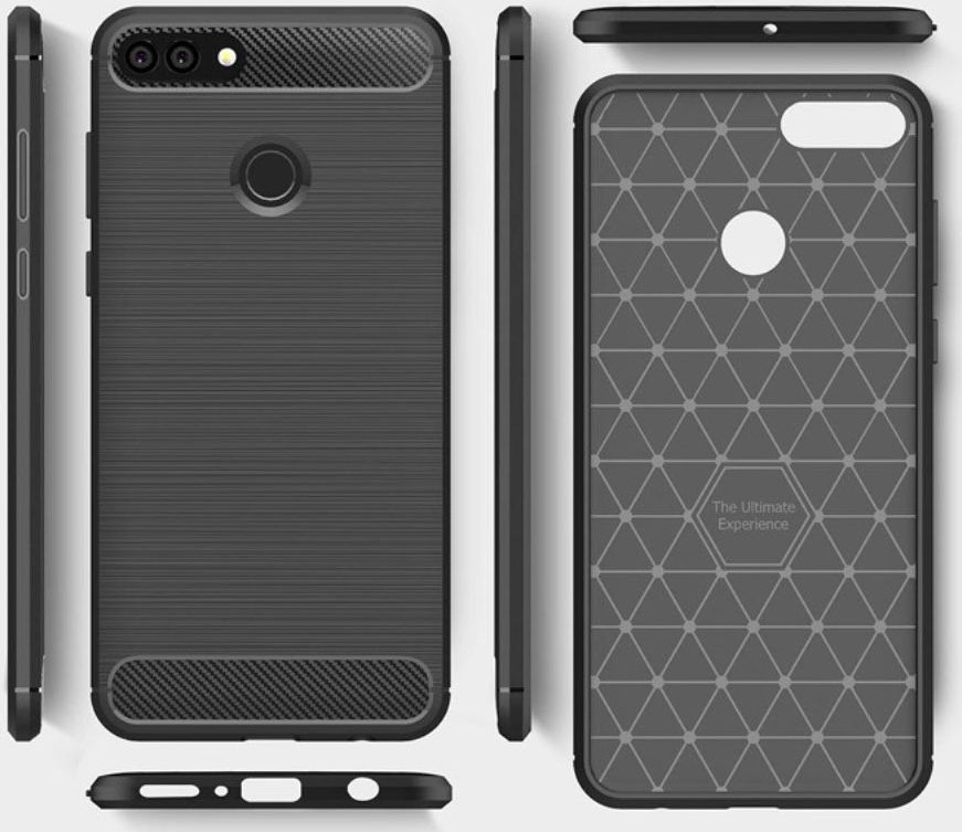 Huawei Y9 (2018) Geborsteld TPU Hoesje Zwart afbeelding 10