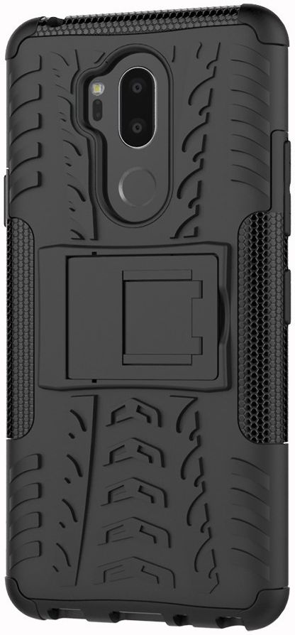 LG G7 Hybride Hoesje met Standaard Zwart afbeelding 1