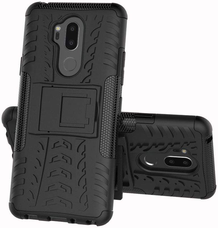 LG G7 Hybride Hoesje met Standaard Zwart afbeelding 4