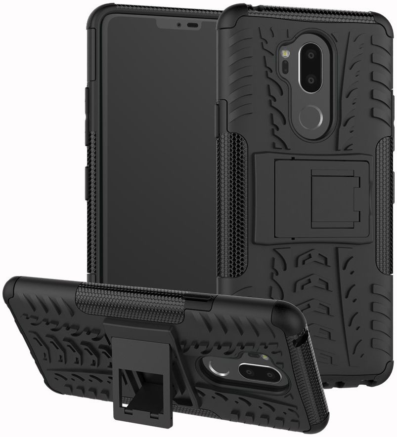 LG G7 Hybride Hoesje met Standaard Zwart afbeelding 5