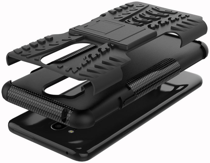 LG G7 Hybride Hoesje met Standaard Zwart afbeelding 9