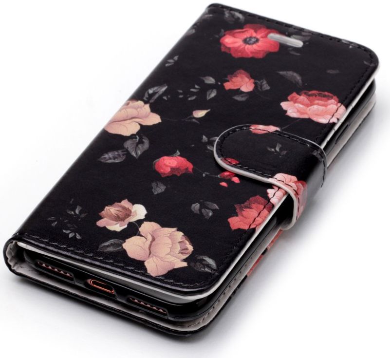 Apple iPhone 7 / 8 2-in-1 Portemonnee Hoesje met Print Bloemen afbeelding 9