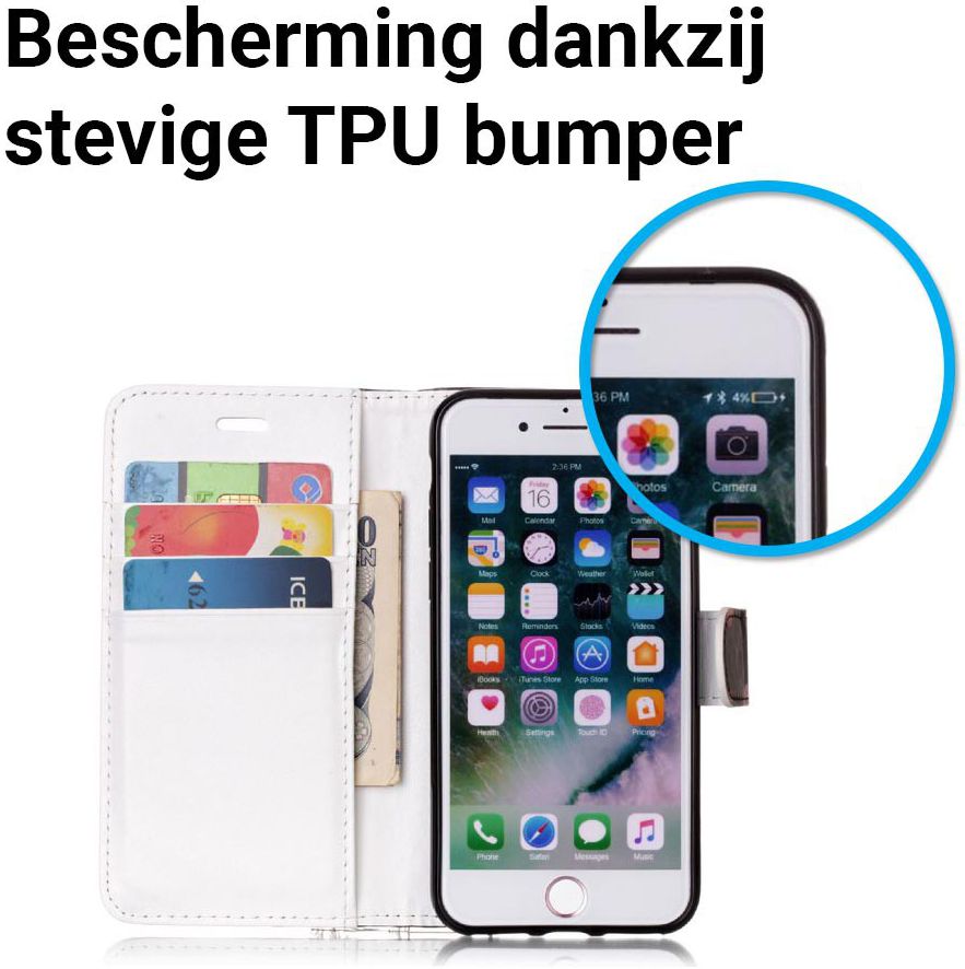 Apple iPhone 7 / 8 2-in-1 Portemonnee Hoesje met Print Bloemen afbeelding 5