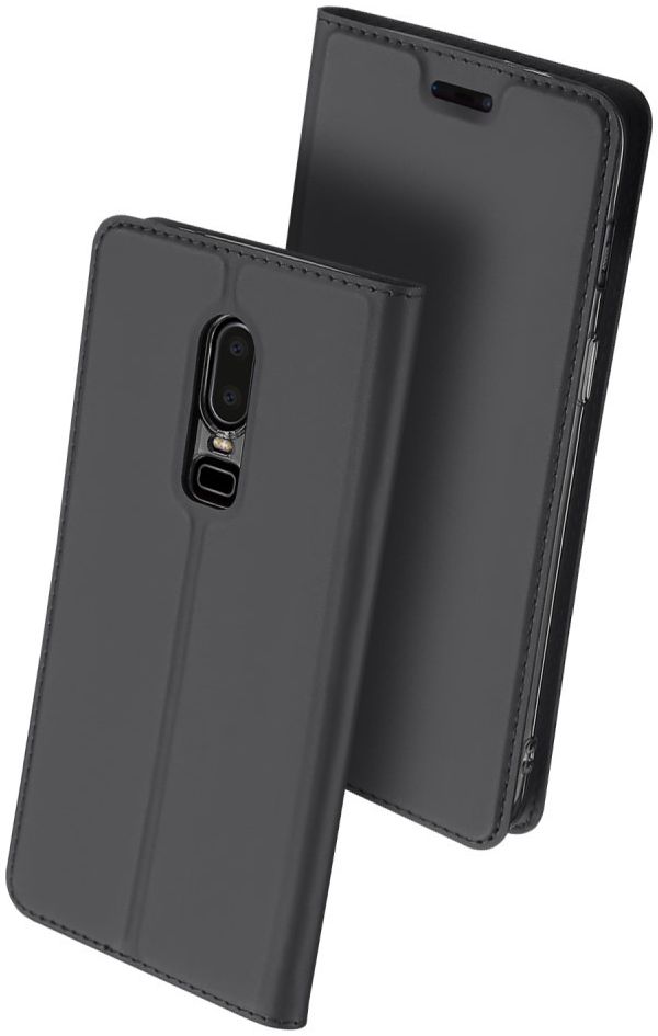 Dux Ducis OnePlus 6 Premium Bookcase Hoesje Grijs afbeelding 6