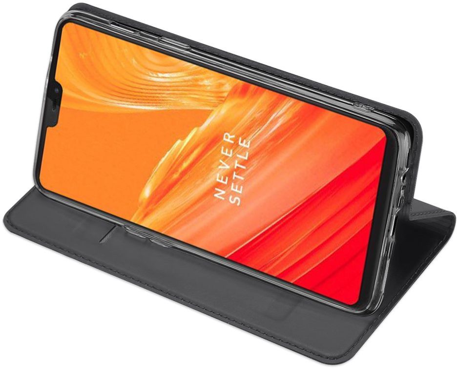 Dux Ducis OnePlus 6 Premium Bookcase Hoesje Grijs afbeelding 4