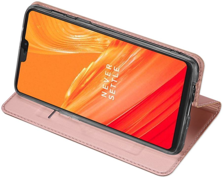 Dux Ducis OnePlus 6 Premium Bookcase Hoesje Roze Goud afbeelding 4
