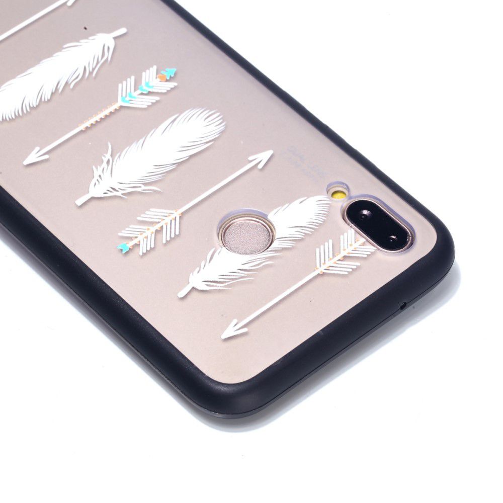 Huawei P20 Lite Hybride Transparant Hoesje met Veren & Pijlen Opdruk afbeelding 4