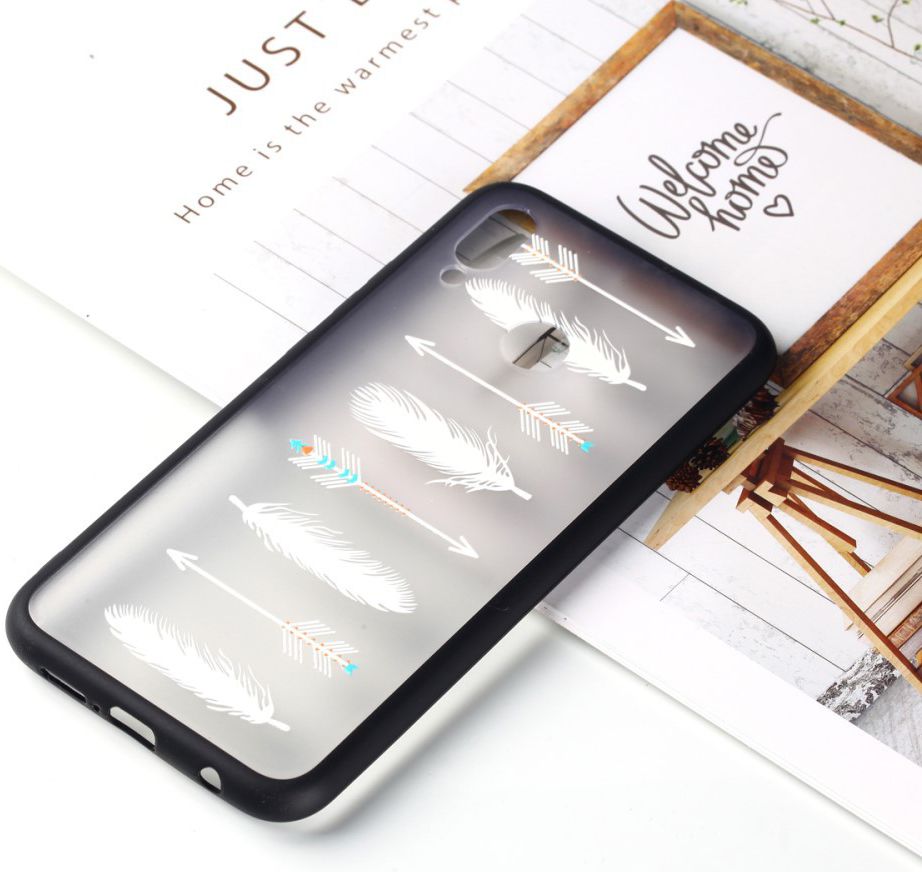 Huawei P20 Lite Hybride Transparant Hoesje met Veren & Pijlen Opdruk afbeelding 7