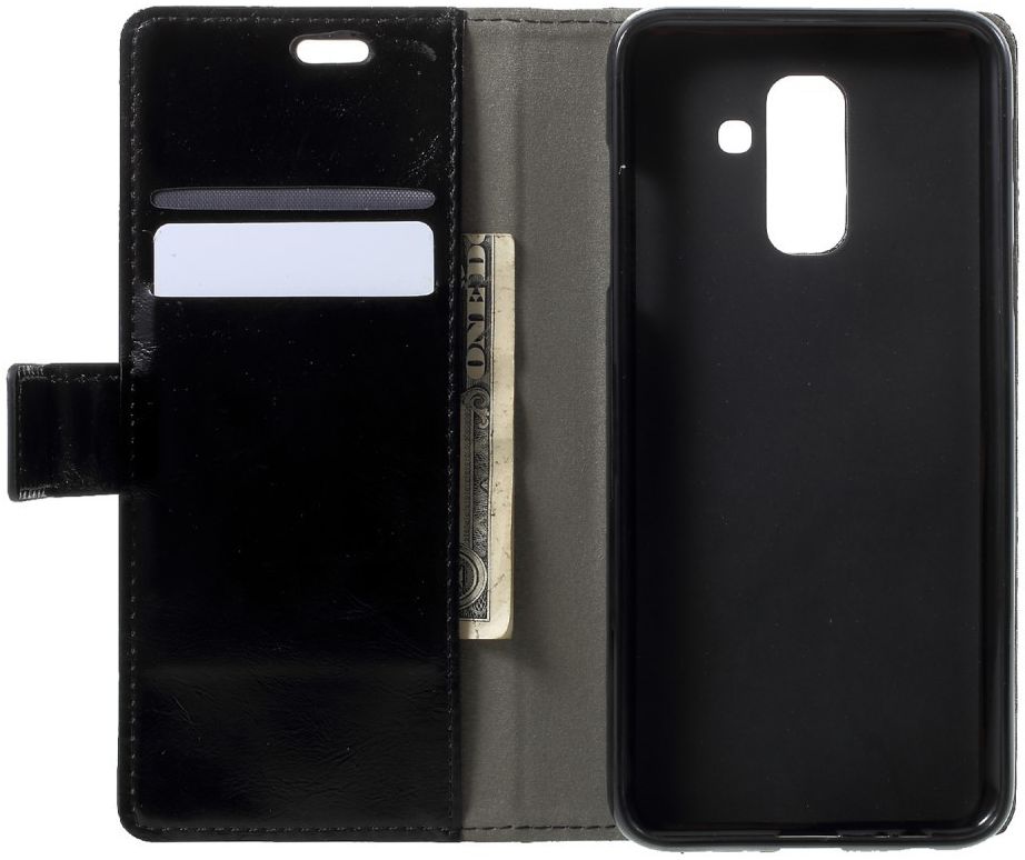 Samsung Galaxy A6 Plus Hoesje met Kaarthouder Zwart afbeelding 11