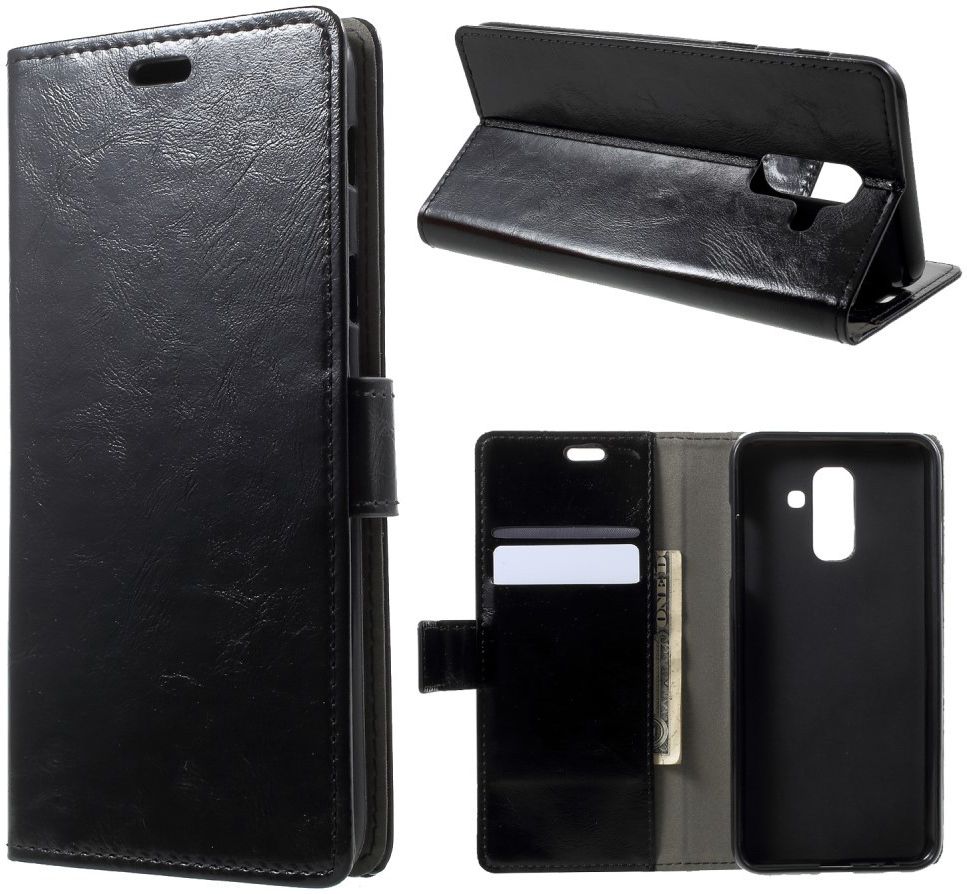 Samsung Galaxy A6 Plus Hoesje met Kaarthouder Zwart afbeelding 9