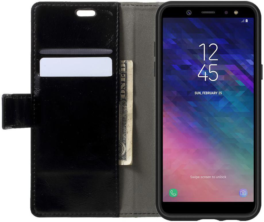 Samsung Galaxy A6 Hoesje met Kaarthouder Zwart afbeelding 2