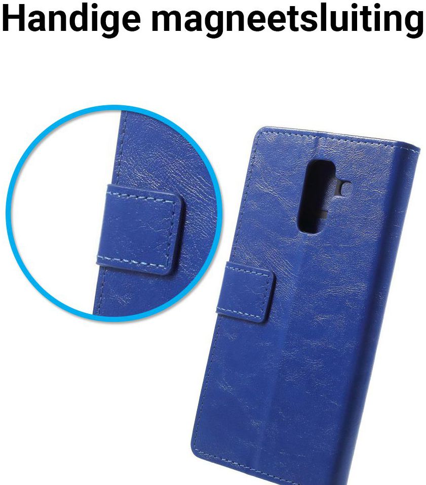 Samsung Galaxy A6 Hoesje met Kaarthouder Blauw afbeelding 3