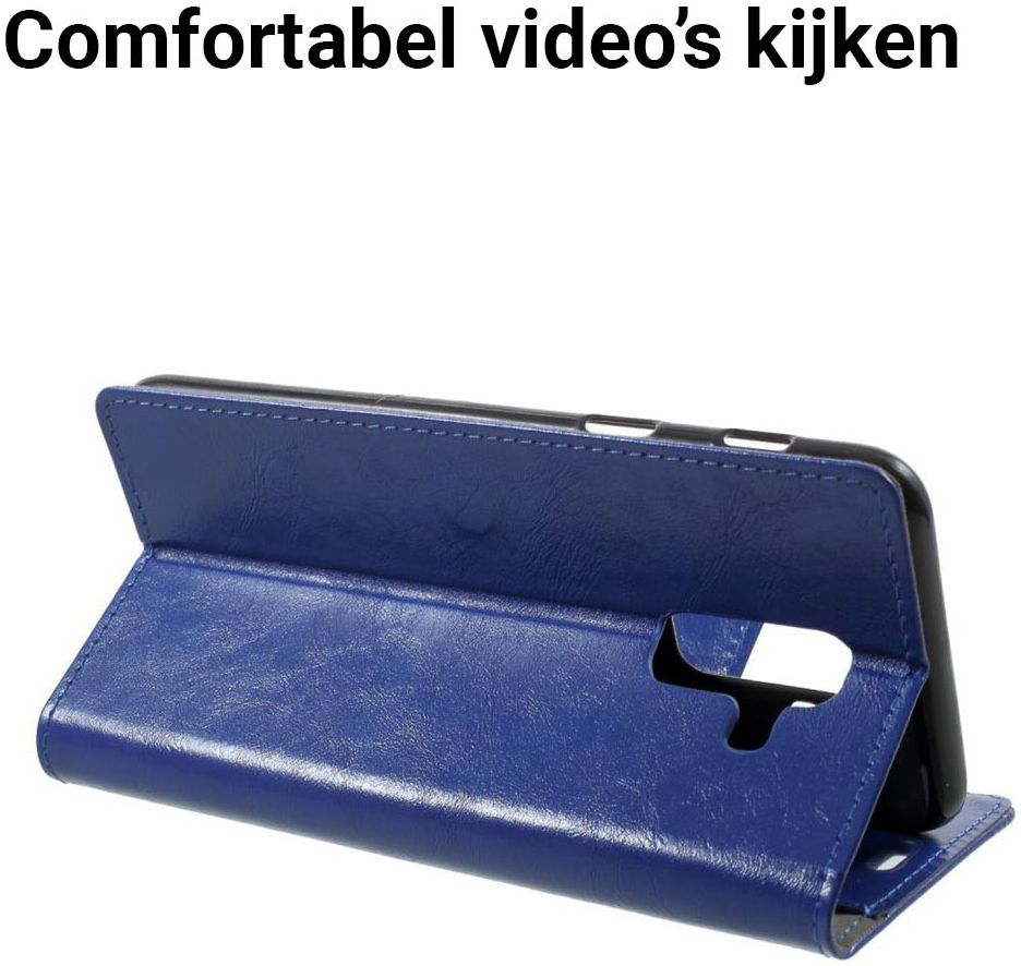 Samsung Galaxy A6 Hoesje met Kaarthouder Blauw afbeelding 4