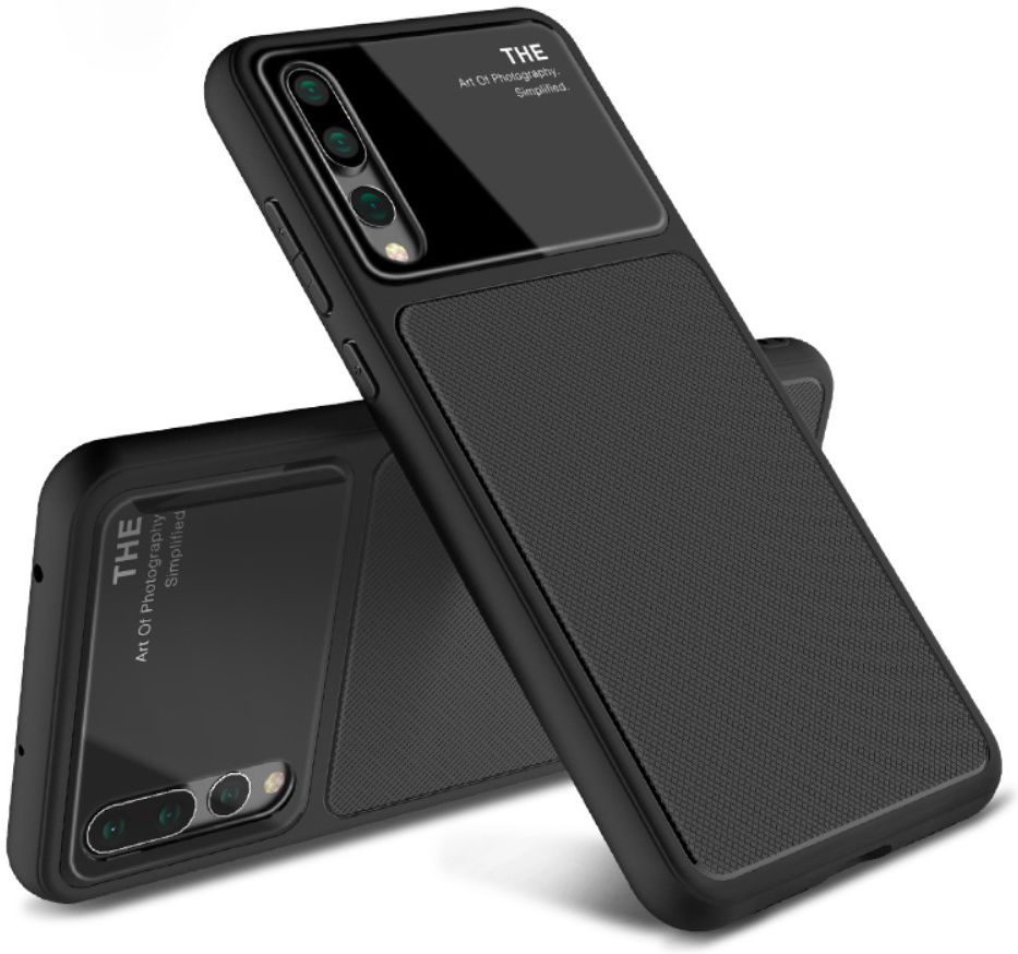 Huawei P20 Pro Tempered Glass TPU Hoesje Zwart afbeelding 1
