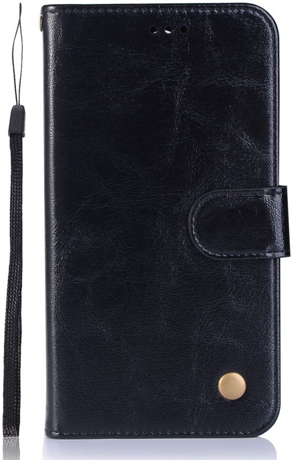 Nokia 6.1 / Nokia 6 (2018) Retro Portemonnee Hoesje Zwart afbeelding 1