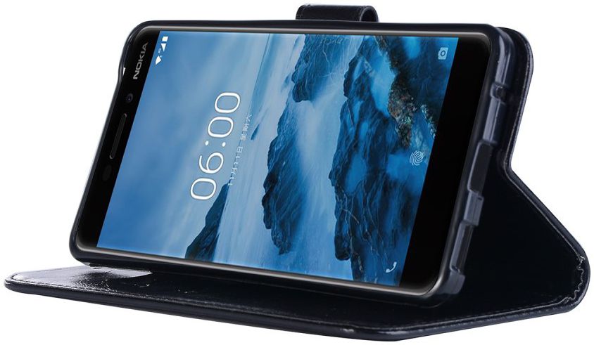Nokia 6.1 / Nokia 6 (2018) Retro Portemonnee Hoesje Zwart afbeelding 5