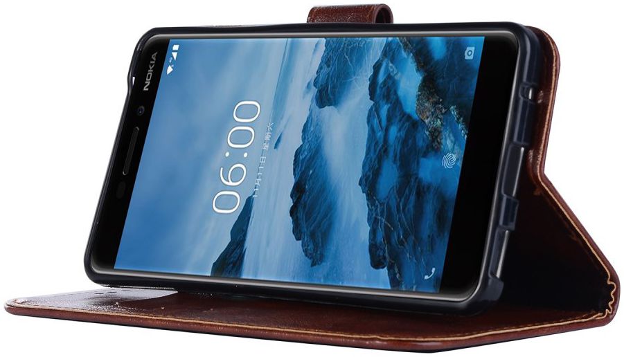 Nokia 6.1 / Nokia 6 (2018) Retro Portemonnee Hoesje Bruin afbeelding 5