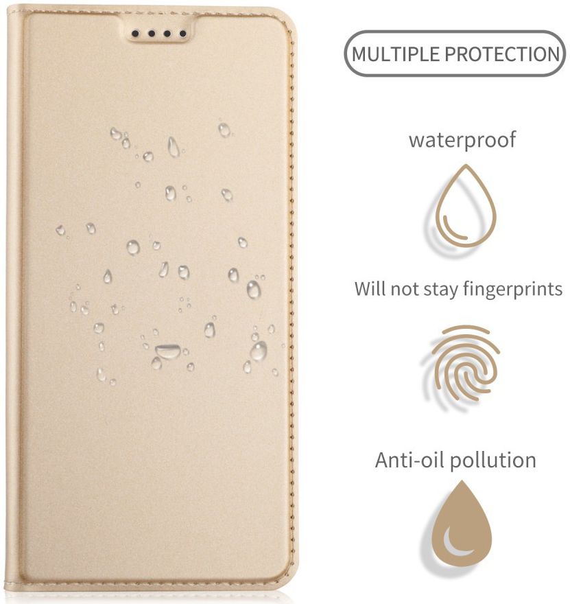 Samsung Galaxy A6 Plus Premium Hoesje met Kaarthouder Goud afbeelding 4