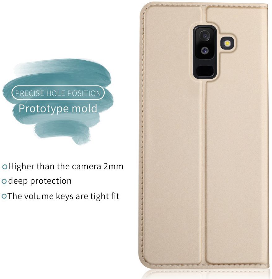 Samsung Galaxy A6 Plus Premium Hoesje met Kaarthouder Goud afbeelding 5