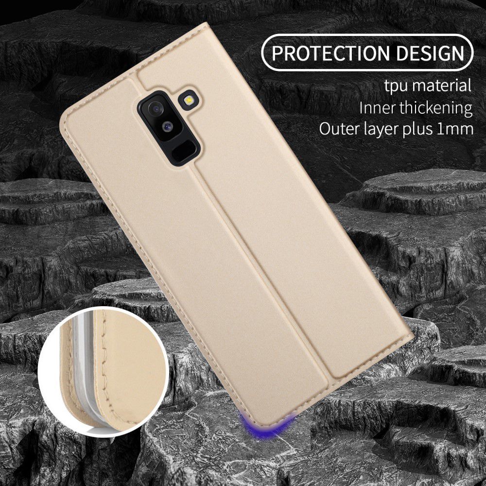 Samsung Galaxy A6 Plus Premium Hoesje met Kaarthouder Goud afbeelding 7
