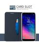 Samsung Galaxy A6 Plus Premium Hoesje met Kaarthouder Blauw