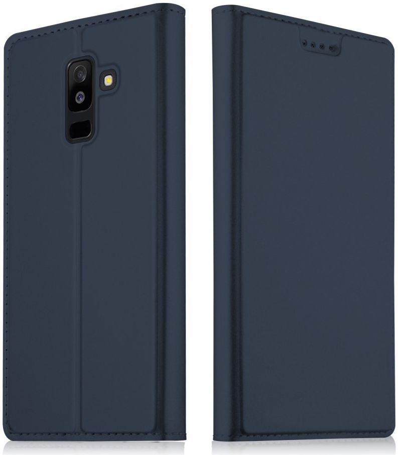 Samsung Galaxy A6 Plus Premium Hoesje met Kaarthouder Blauw afbeelding 1
