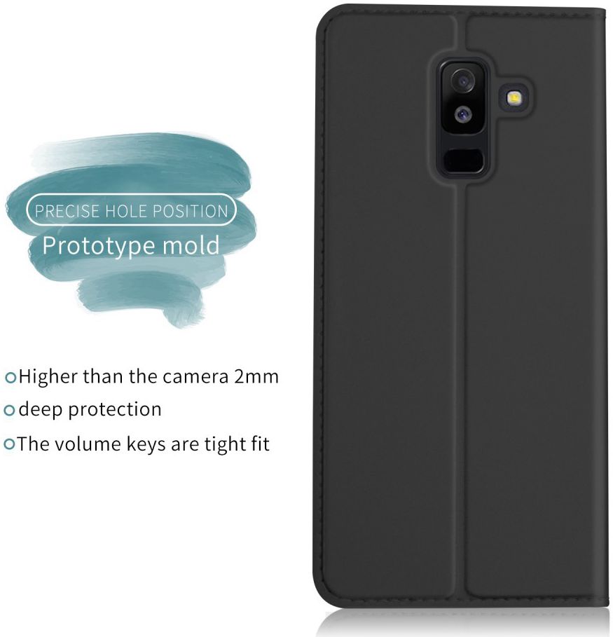 Samsung Galaxy A6 Premium Hoesje met Kaarthouder Zwart afbeelding 3