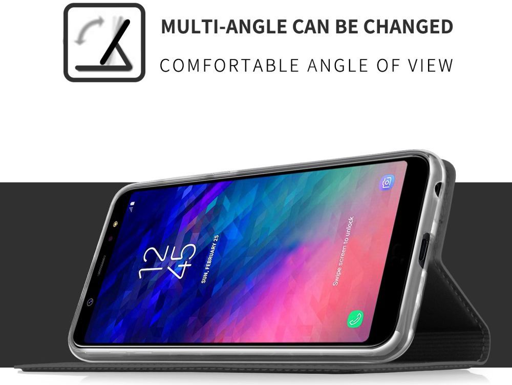 Samsung Galaxy A6 Premium Hoesje met Kaarthouder Zwart afbeelding 5